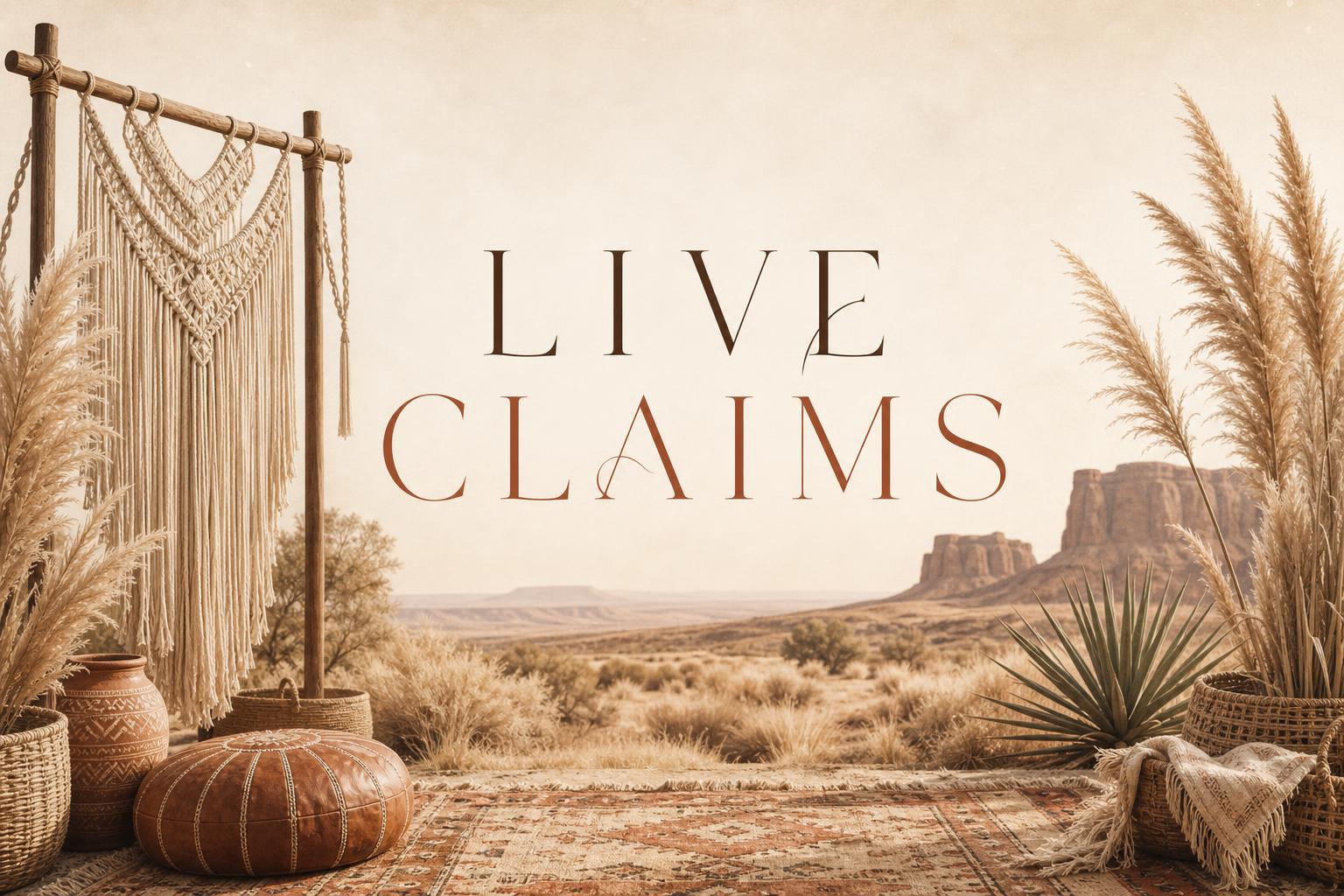 Live Claims — boho desert poster
